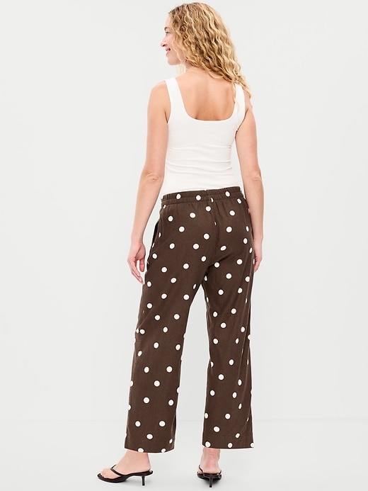 Image number 3 showing, High-Waisted Linen-Blend Straight Ankle Pants