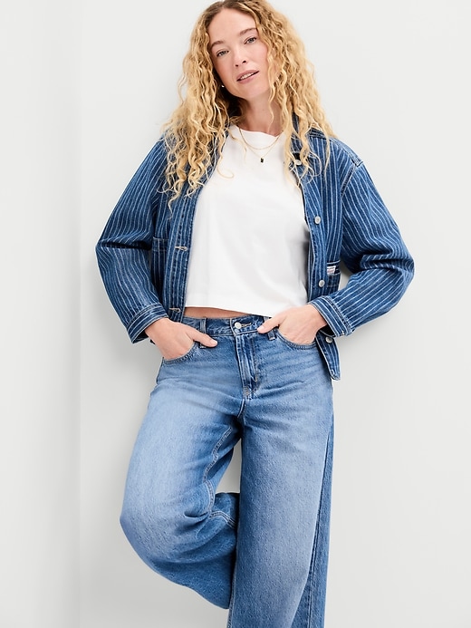 Image number 3 showing, Vintage Crew-Neck Oversized Crop T-Shirt