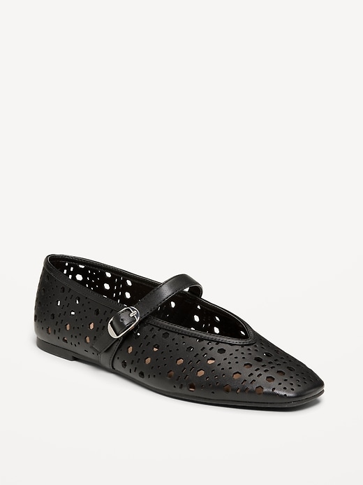 Image number 1 showing, Perforated Mary Jane Ballet Flats for Women