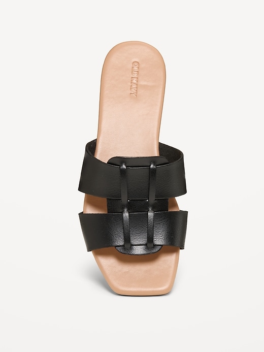 Image number 3 showing, Faux-Leather Slide Sandals