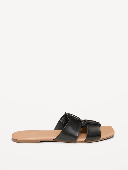Image number 4 showing, Faux-Leather Slide Sandals