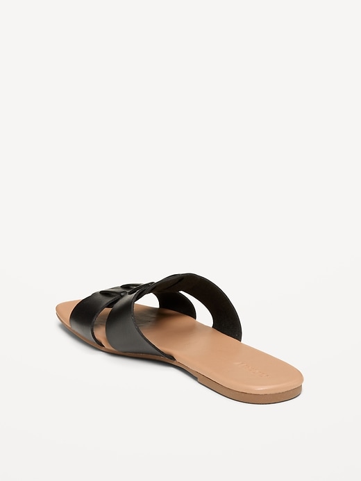 Image number 5 showing, Faux-Leather Slide Sandals