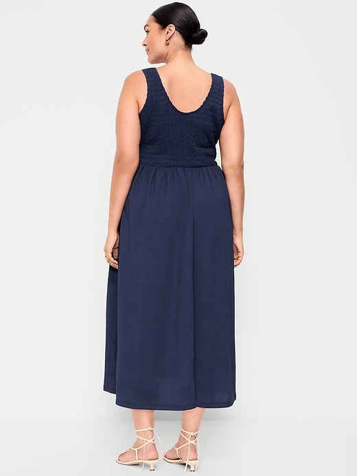 Image number 8 showing, Fit & Flare Sleeveless Smocked-Bodice Midi Dress