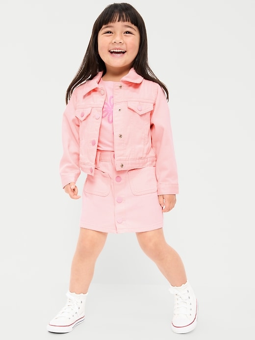 Image number 2 showing, High-Waisted Button-Front Skirt for Toddler Girls