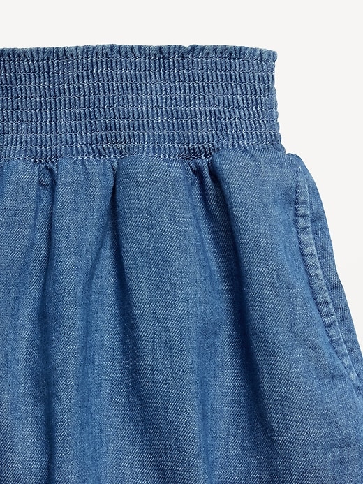 Image number 5 showing, Smocked-Waist Chambray Shorts for Girls