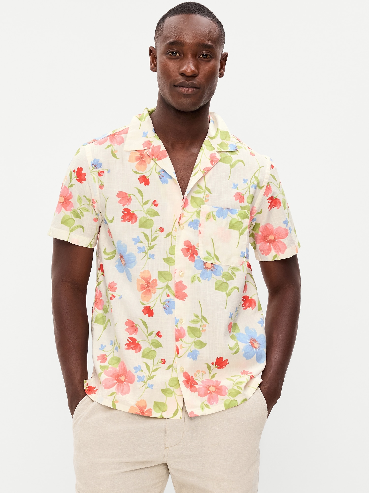 Short-Sleeve Printed Camp Shirt