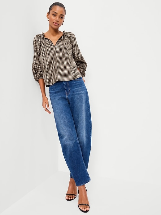 Image number 3 showing, Long-Sleeve Ruffle Trim Top