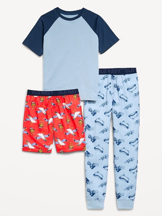 Image number 1 showing, 3-Piece Jersey-Knit Pajama Set for Boys