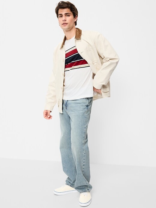 L'image numéro 3 présente T-shirt ras du cou à rayures