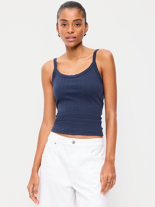 Image number 1 showing, Pointelle Cami Tank Top