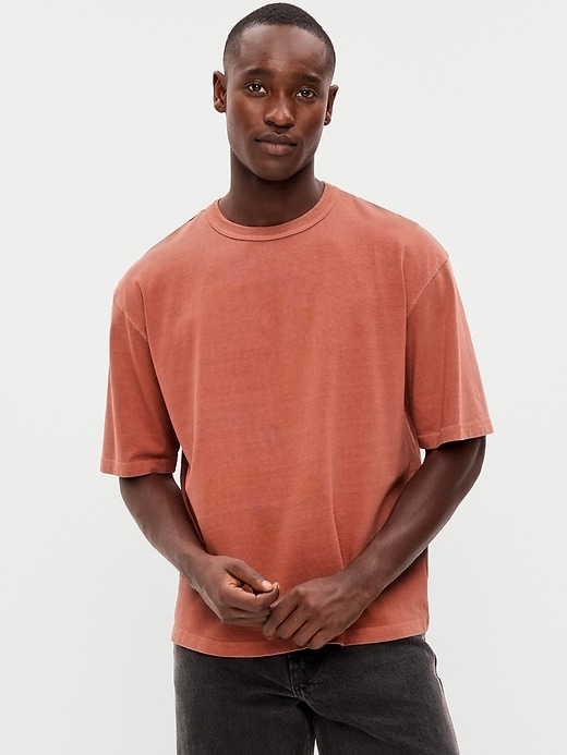 Image number 1 showing, Garment-Dyed Heavyweight Cropped T-Shirt