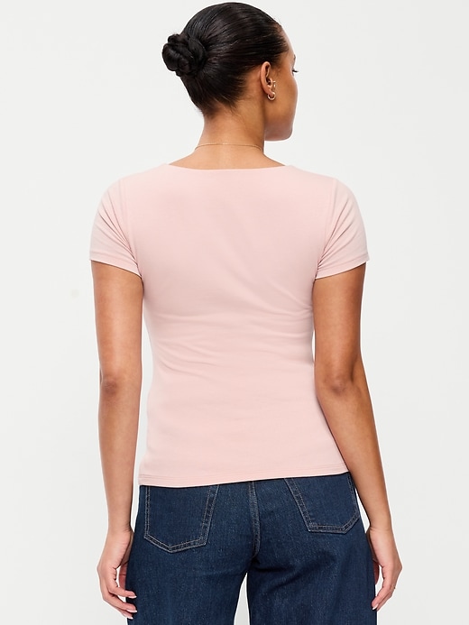 Image number 2 showing, Hug Double-Layer Scoop-Neck Top