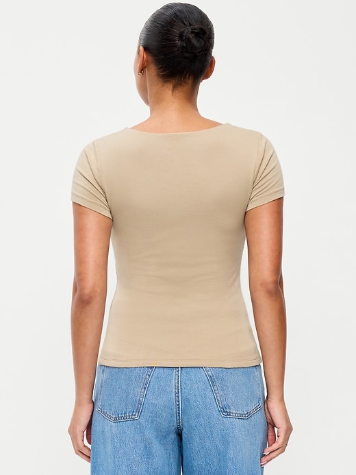 Image number 2 showing, Hug Double-Layer Scoop-Neck Top