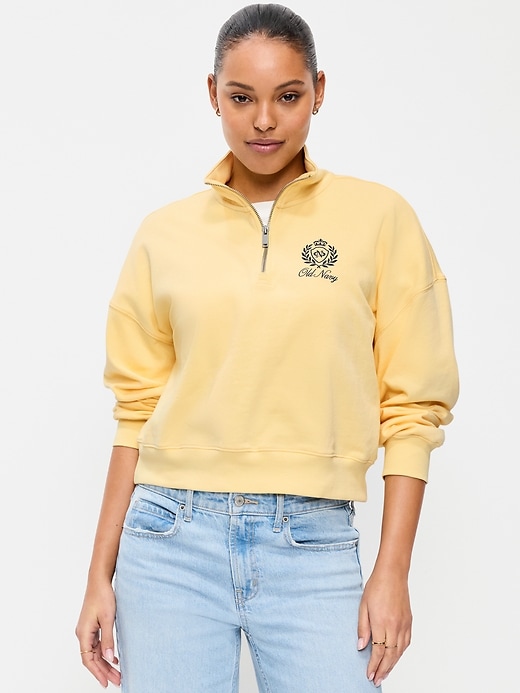 Image number 1 showing, SoComfy Terry Oversized Logo Half-Zip Sweatshirt