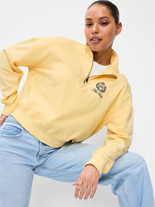 Image number 3 showing, SoComfy Terry Oversized Logo Half-Zip Sweatshirt