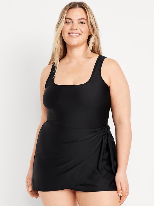 Image number 6 showing, Matte Side-Tie Swim Dress