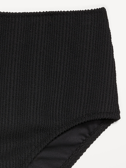 Image number 9 showing, High-Waisted Ribbed Bikini Swim Bottoms