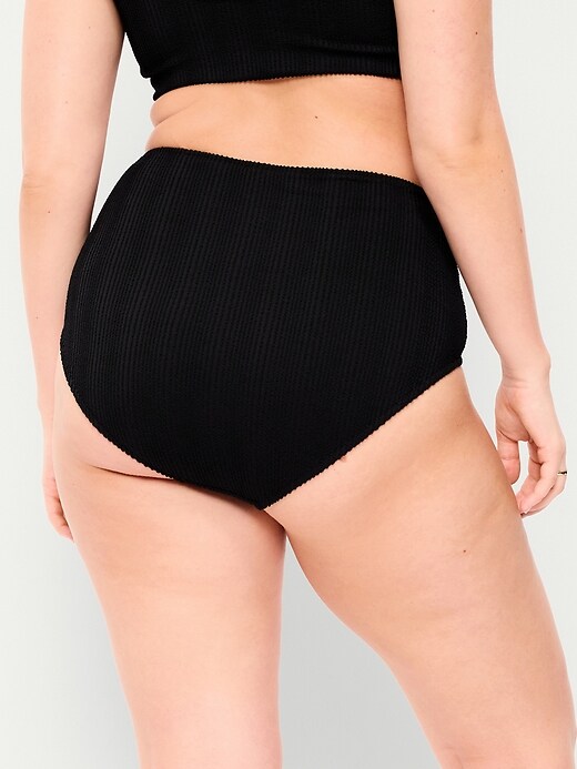 Image number 6 showing, High-Waisted Ribbed Bikini Swim Bottoms