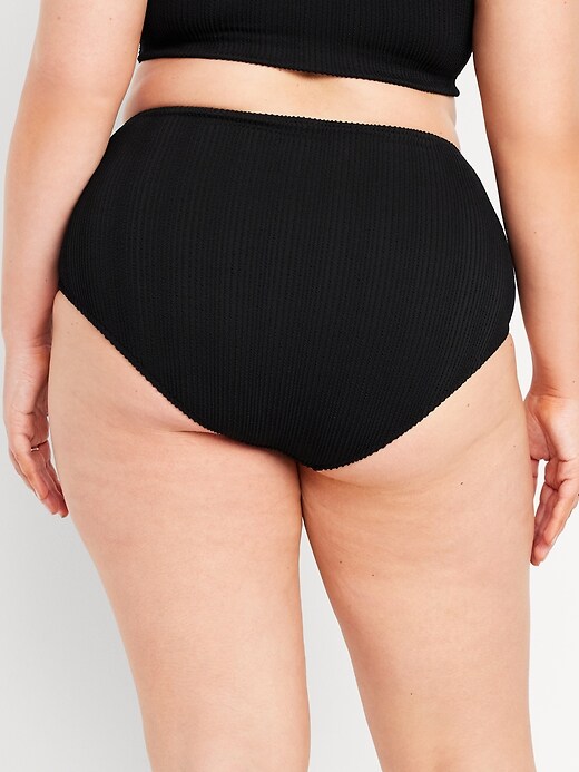 Image number 8 showing, High-Waisted Ribbed Bikini Swim Bottoms