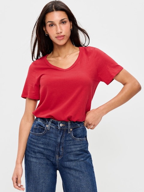 T-SHIRT PASSE-PARTOUT À ENCOLURE EN V