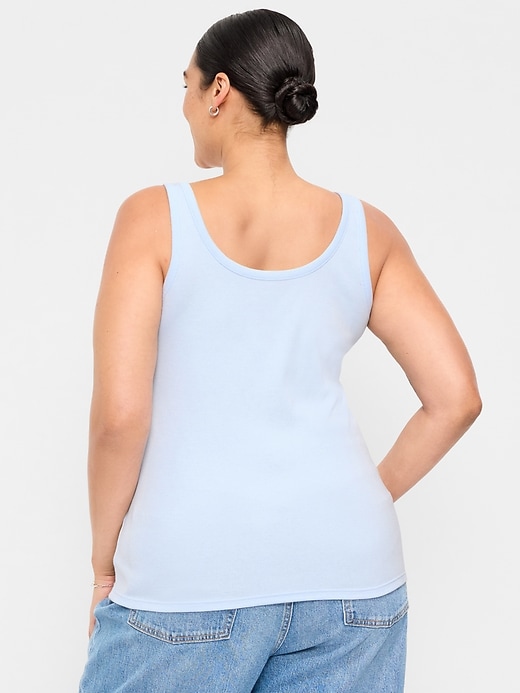 L'image numéro 6 présente Camisole Première couche côtelée à encolure dégagée