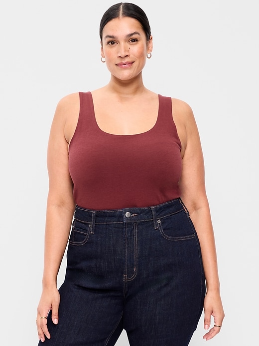 Image number 5 showing, Hug Double-Layer Scoop-Neck Tank Top