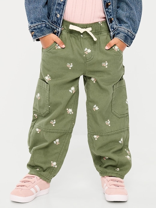 Image number 2 showing, Pull-On Baggy Barrel-Leg Cargo Pants for Toddler Girls