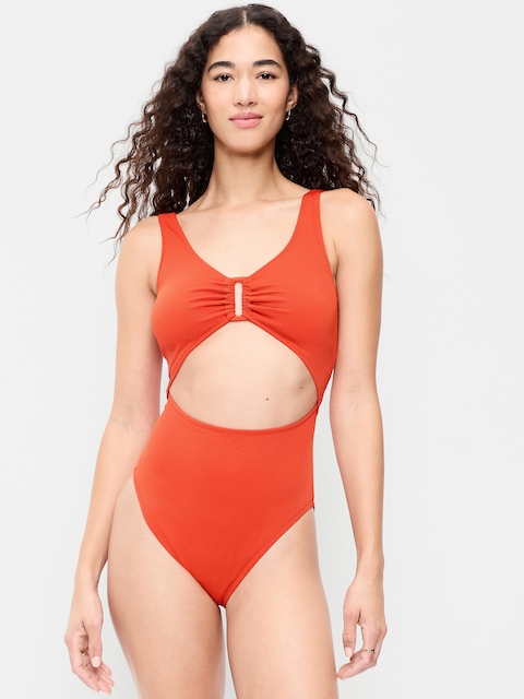 MAILLOT DE BAIN UNE-PIÈCE TEXTURÉ À DÉCOUPE