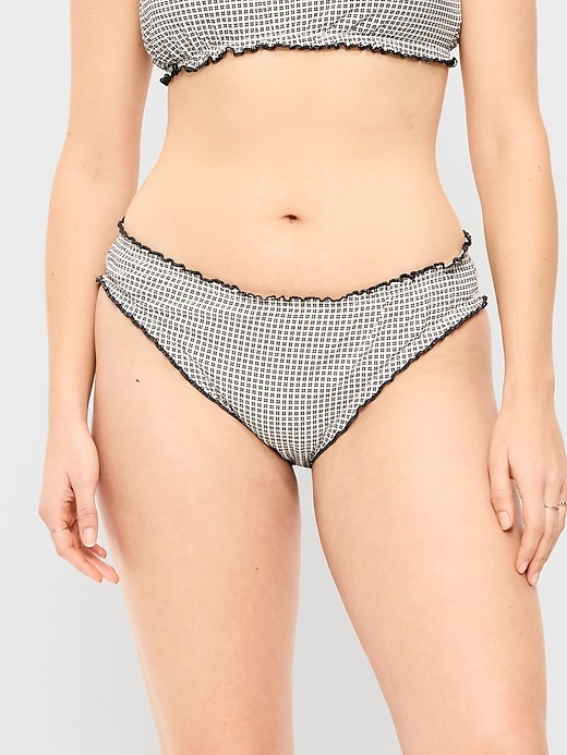 Image number 5 showing, Mid-Rise Ruffle Trim Swim Bottoms