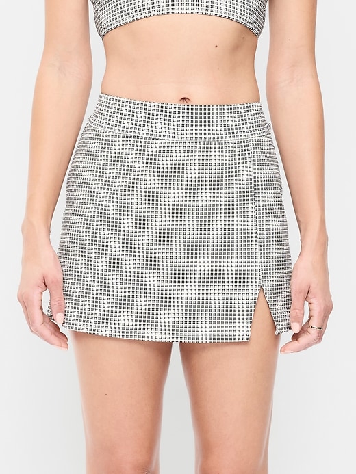 Image number 1 showing, High-Waisted Textured Swim Skirt
