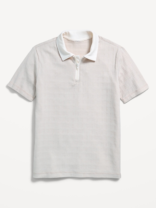 Image number 2 showing, Short-Sleeve Quarter-Zip Polo Shirt for Boys