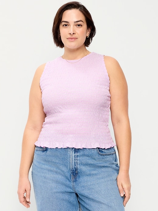 L'image numéro 8 présente Camisole smockée sans manches