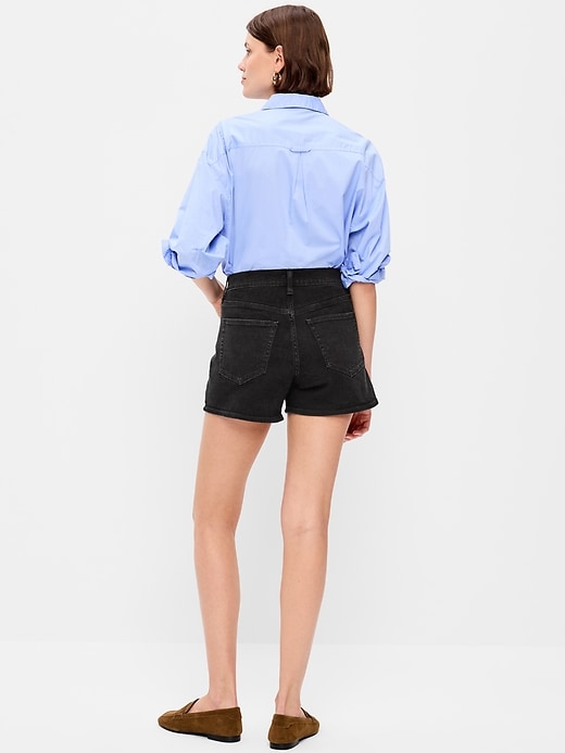 Image number 3 showing, High-Waisted Wow Baggy Jean Shorts -- 5-inch inseam