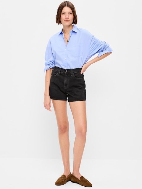 High-Waisted Wow Baggy Jean Shorts -- 5-inch inseam