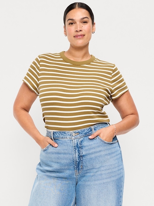 Image number 7 showing, Snug Crew-Neck Ribbed T-Shirt