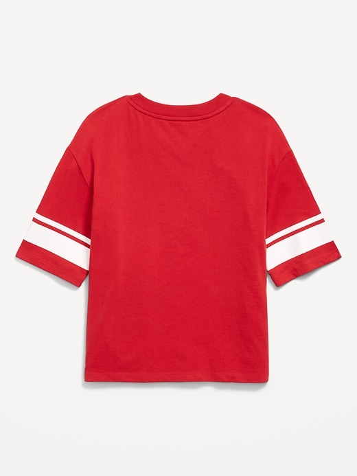 Image number 3 showing, Oversized Football-Style T-Shirt for Girls