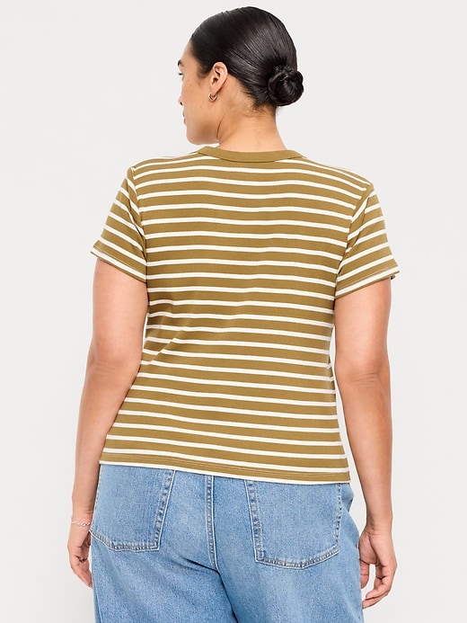 Image number 8 showing, Snug Crew-Neck Ribbed T-Shirt
