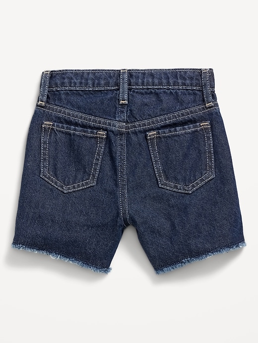 Image number 2 showing, Embroidered Frayed-Hem Jean Shorts for Toddler Girls