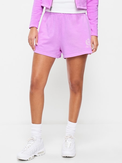 Image number 2 showing, High-Waisted Loose Logo Shorts -- 3-inch inseam
