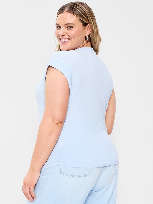 Image number 8 showing, Cap-Sleeve Side-Cinch Top