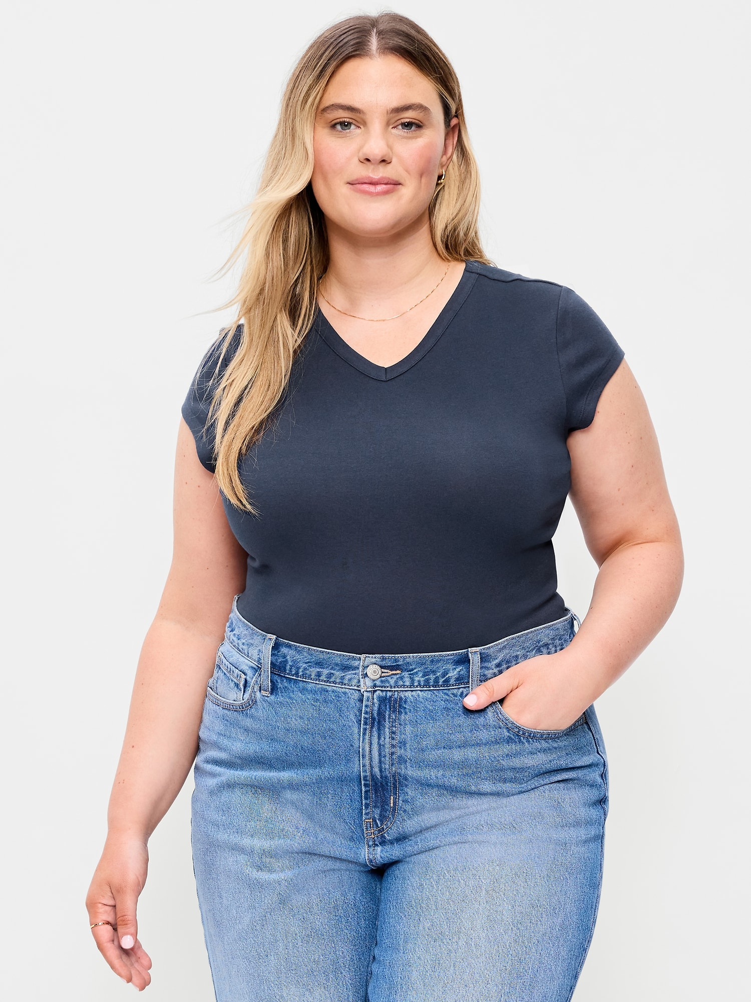 Snug High V-Neck T-Shirt