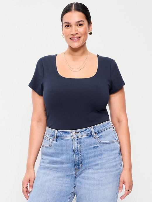 Image number 7 showing, Hug Double-Layer Scoop-Neck Top