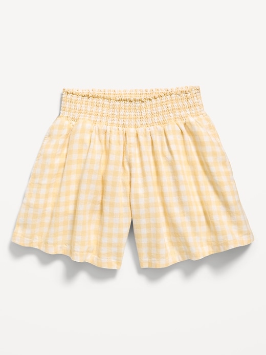 Image number 4 showing, Printed Smocked-Waist Linen-Blend Shorts for Girls