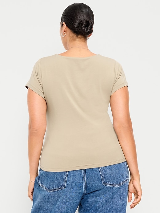 Image number 8 showing, Hug Double-Layer Scoop-Neck Top