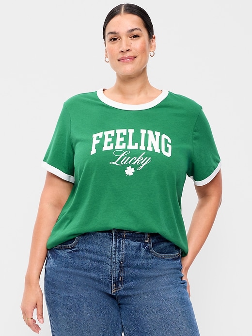 Image number 8 showing, EveryWear Crew-Neck Graphic Ringer T-Shirt