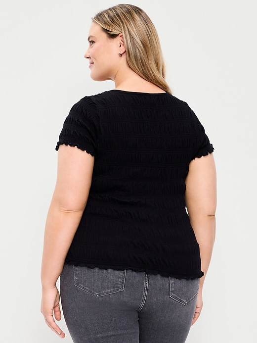 Image number 8 showing, Slit-Neck Smocked Top