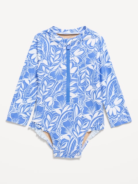 MAILLOT DE BAIN ANTI-UV UNE-PIÈCE À MOTIF AVEC GLISSIÈRE SUR LE DEVANT POUR BÉBÉ