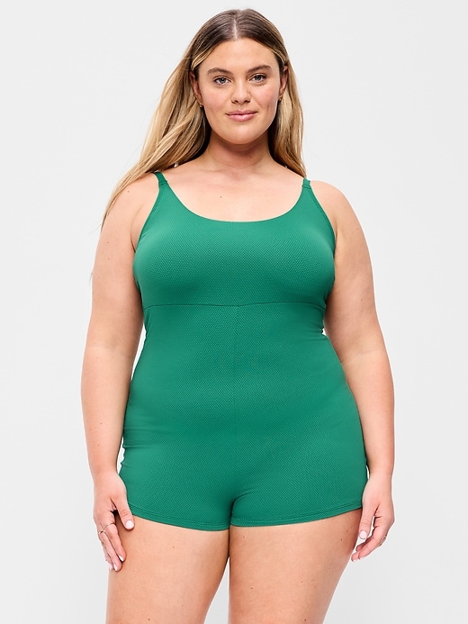 Image number 7 showing, Textured Swim Romper -- 2.5-inch inseam