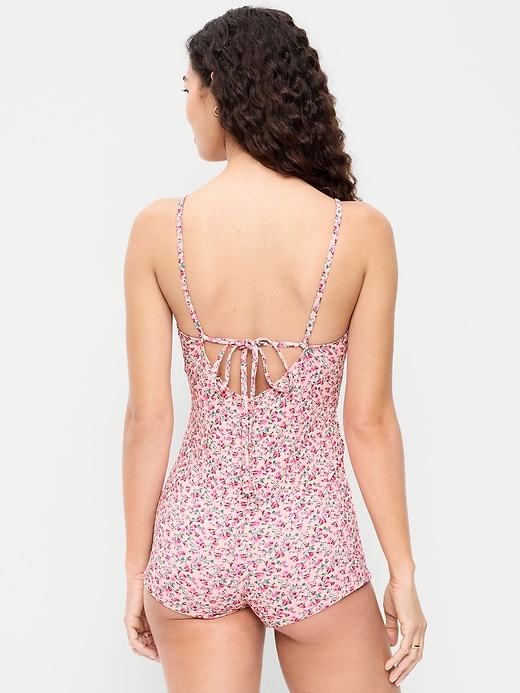 Image number 2 showing, Textured Swim Romper -- 2.5-inch inseam
