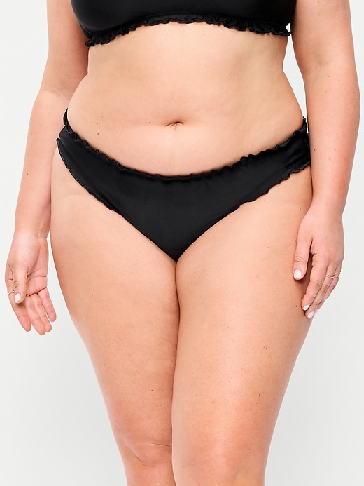 Image number 7 showing, Mid-Rise Ruffle Trim Swim Bottoms